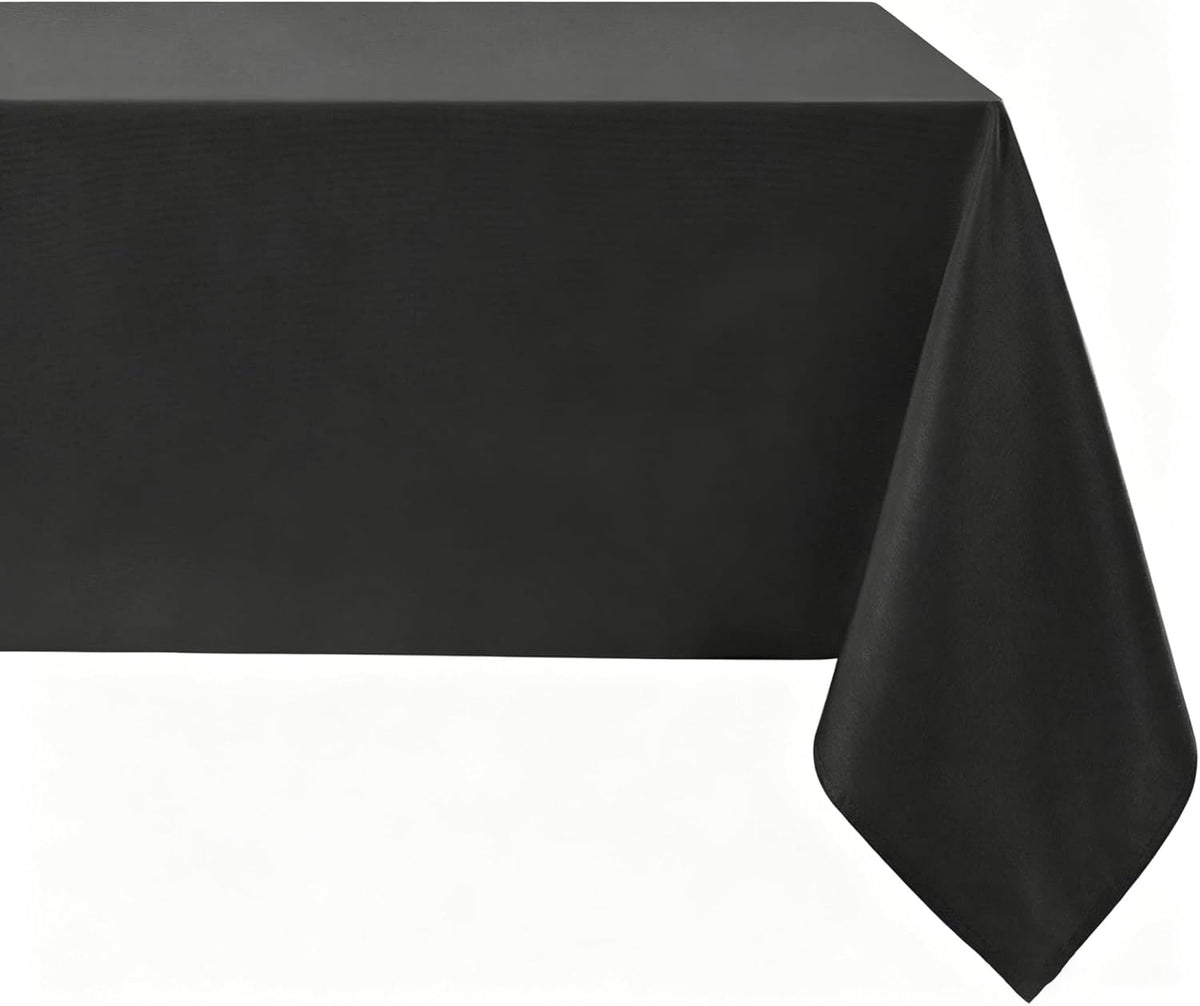 Softalker Rectangle Tablecloth, Waterproof Table Cloths Wrinkle Free Fabric Washable Polyester Table Cover for Dining Party Outdoor Camping Wedding - 60 x 84 inch, Black