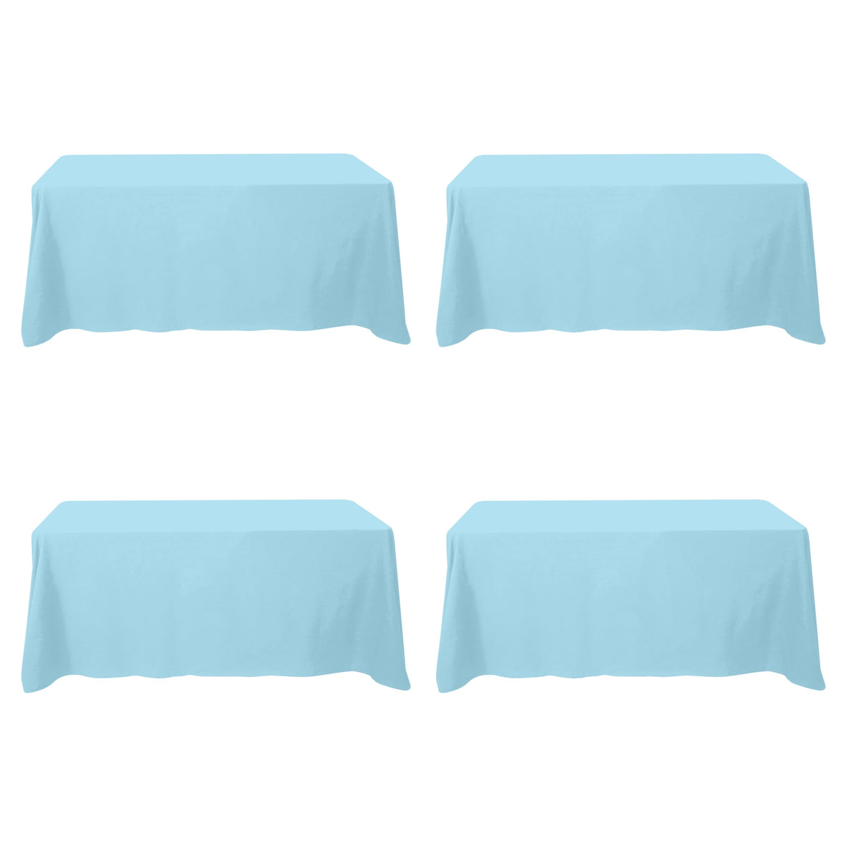 BRILLMAX 6 Pack Ivory Tablecloths 90x132 Inch for 6ft Rectangle Tables