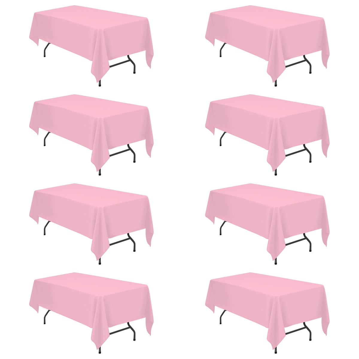 BRILLMAX 6 Pack Ivory Tablecloths 90x132 Inch for 6ft Rectangle Tables