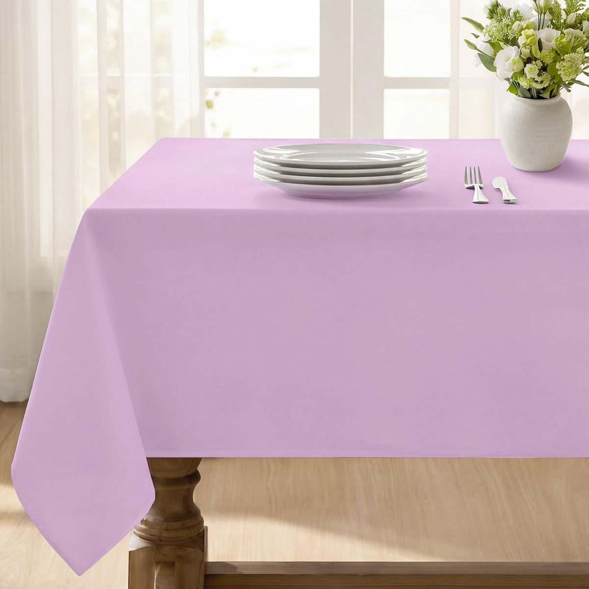 Softalker Rectangle Tablecloth, Waterproof Table Cloths Wrinkle Free Fabric Washable Polyester Table Cover for Dining Party Outdoor Camping Wedding - 60 x 84 inch, Black
