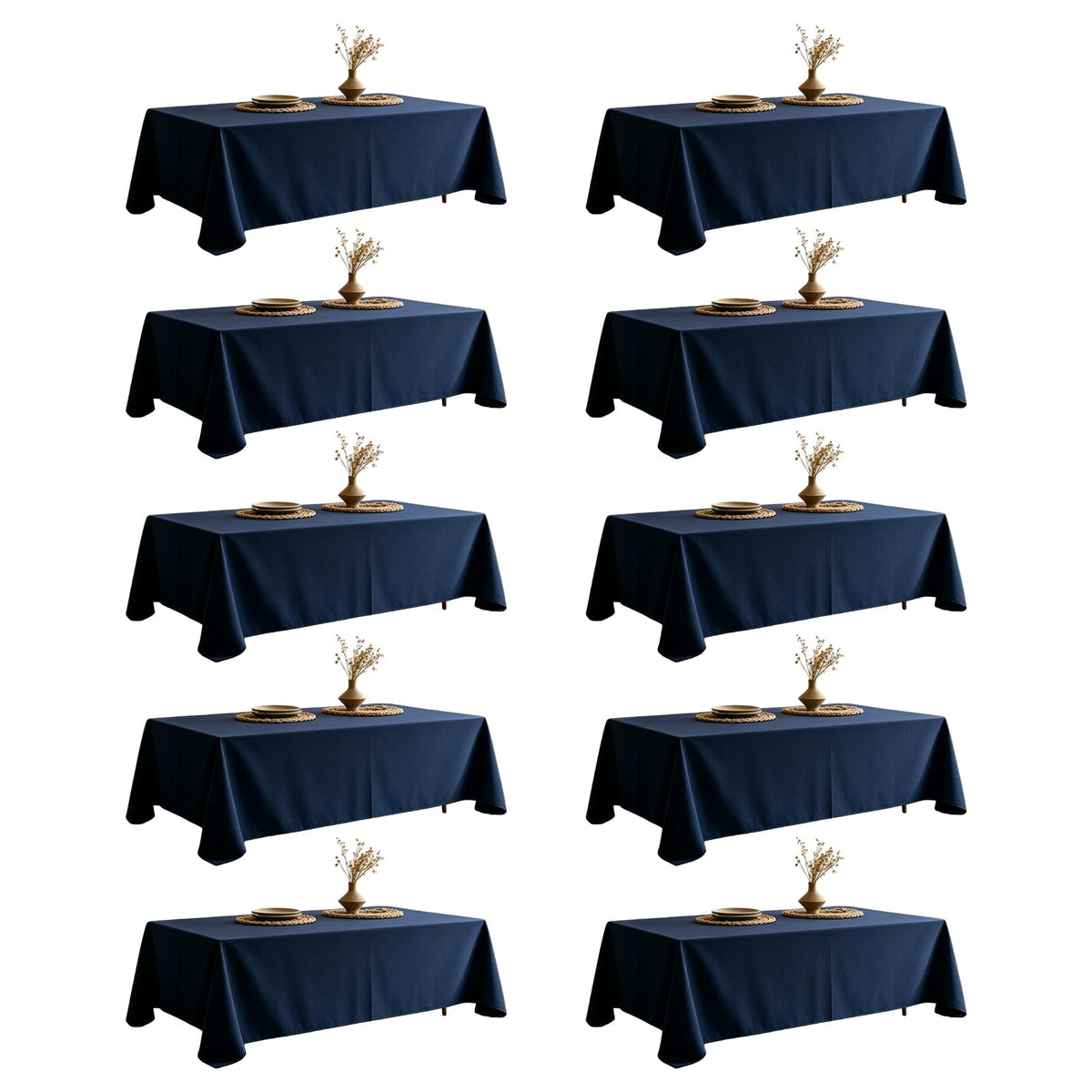 WIGENIUS 6 Pack White Table Cloth Rectangle 60X102 Inch Tablecloth Fit 6FT