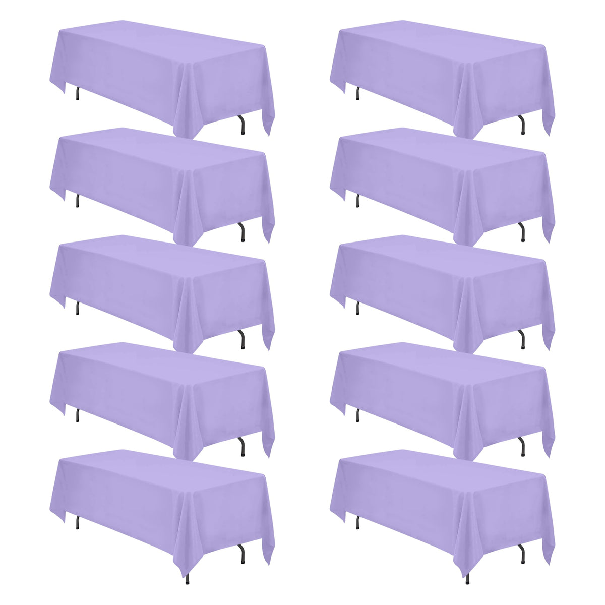 BRILLMAX 6 Pack Ivory Tablecloths 90x132 Inch for 6ft Rectangle Tables