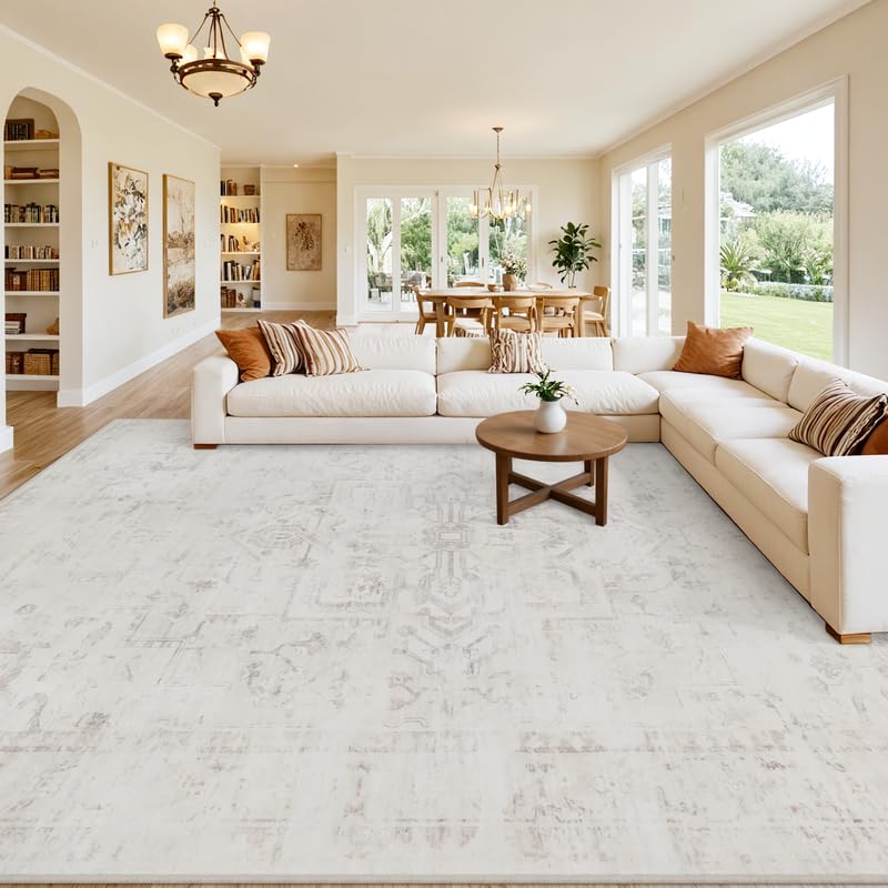 8x10 Area Rugs Living Room: Bedroom Neutral Washable Carpet Beige