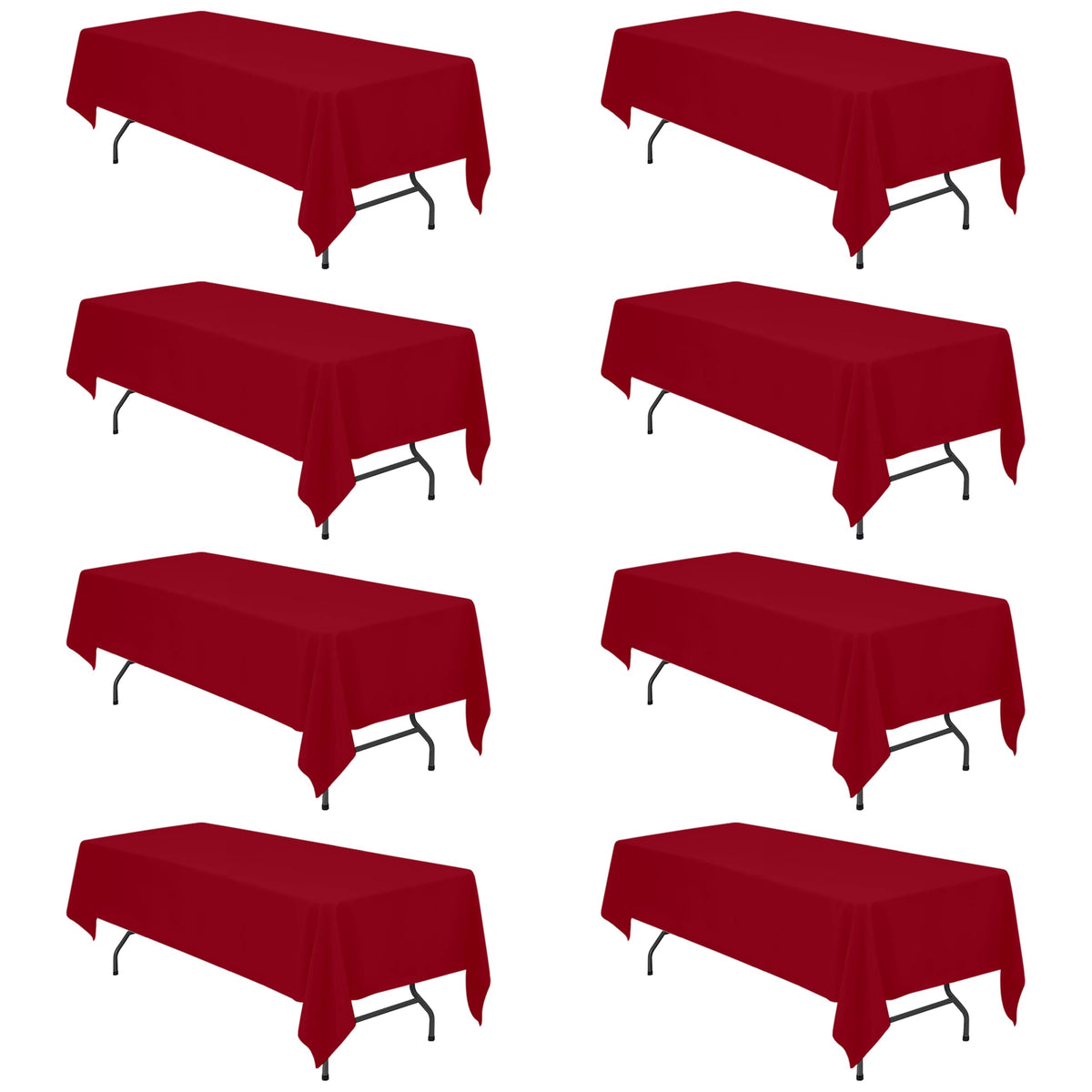 BRILLMAX 6 Pack Ivory Tablecloths 90x132 Inch for 6ft Rectangle Tables