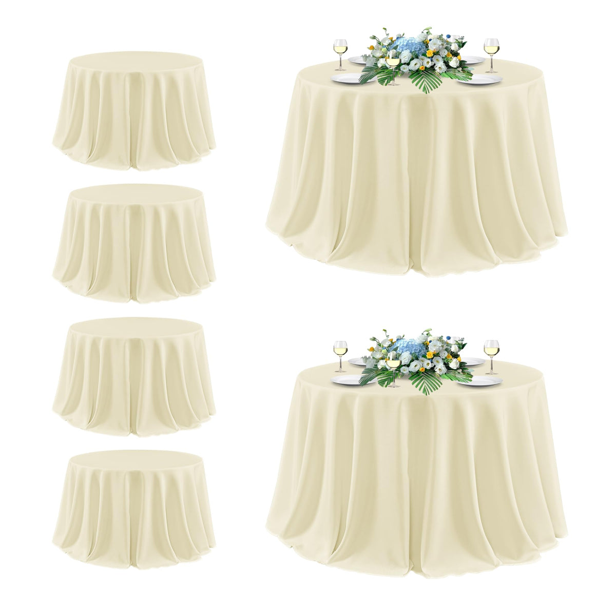 sancua 2 Pack White Table Cloth 60x102 Inch for 6 Feet Rectangle Tables