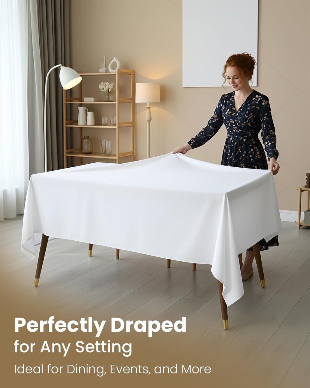 Utopia Kitchen Rectangle Table Cloth 2 Pack [60x102 Inches, White]