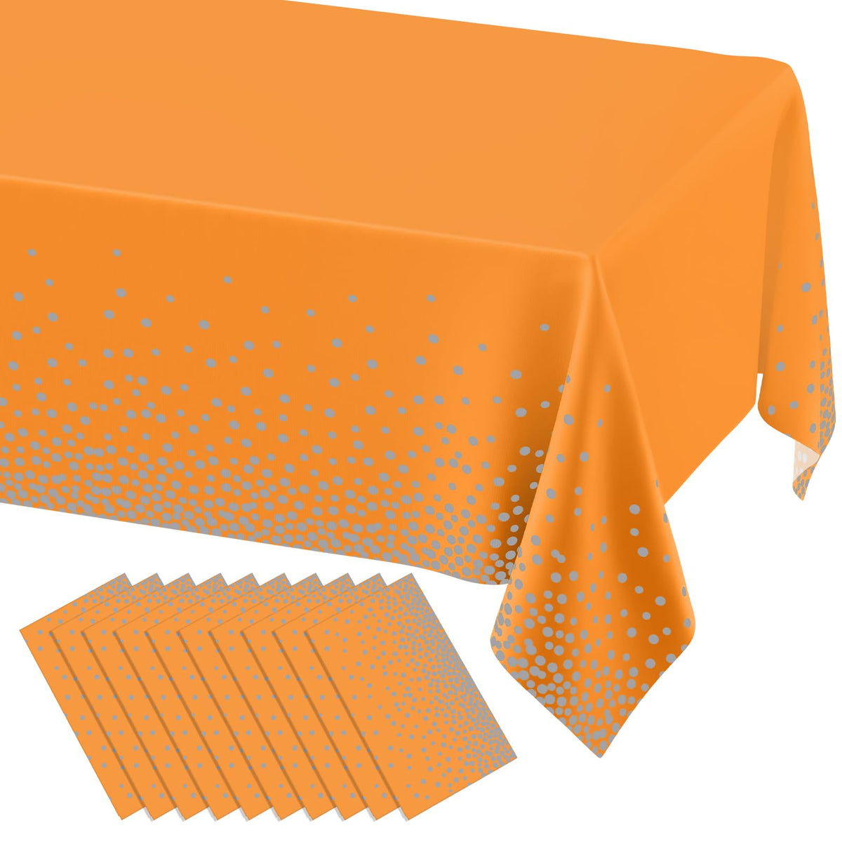 misaya 3 Packs Dot Disposable Table Cloth, 54 x 108 Inch Waterproof Plastic Tablecloth, Rectangle Gold Dots in White Table Covers for Picnic, Birthday, Party and Back to School