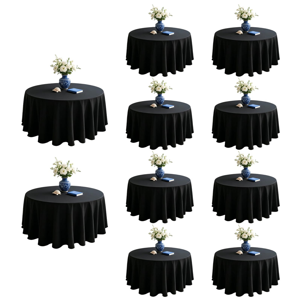 WIGENIUS 6 Pack White Table Cloth Rectangle 60X102 Inch Tablecloth Fit 6FT