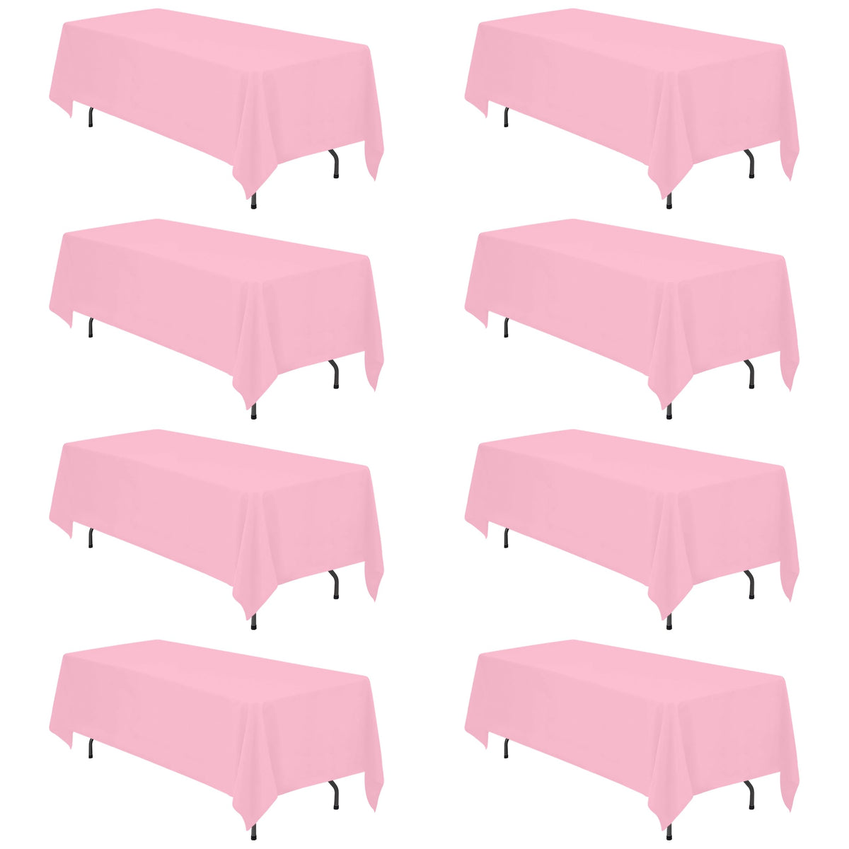BRILLMAX 6 Pack Ivory Tablecloths 90x132 Inch for 6ft Rectangle Tables