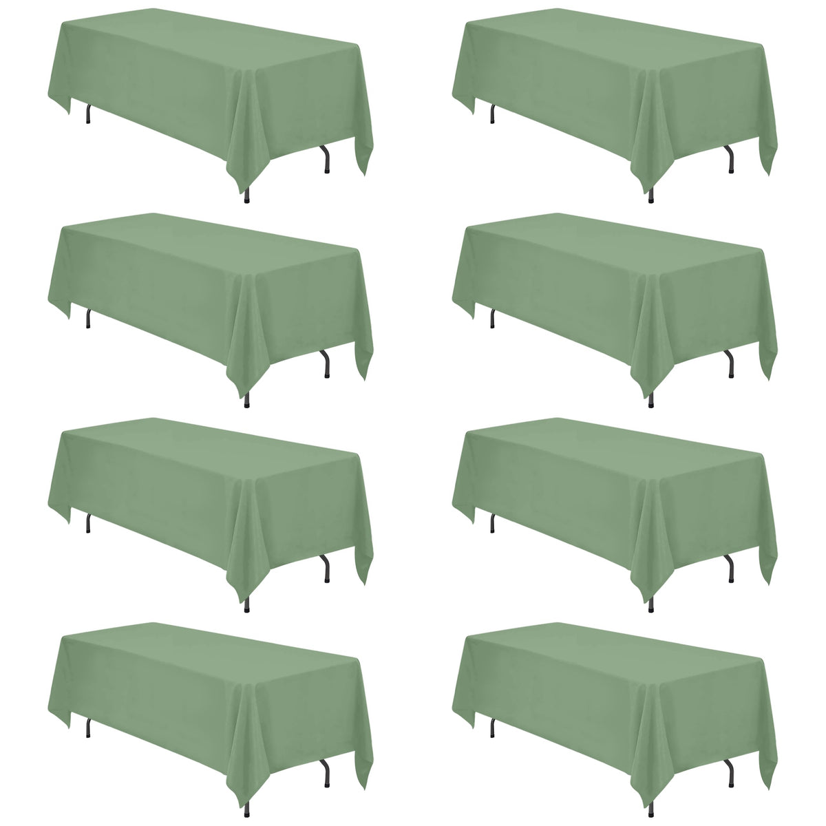 BRILLMAX 6 Pack Ivory Tablecloths 90x132 Inch for 6ft Rectangle Tables