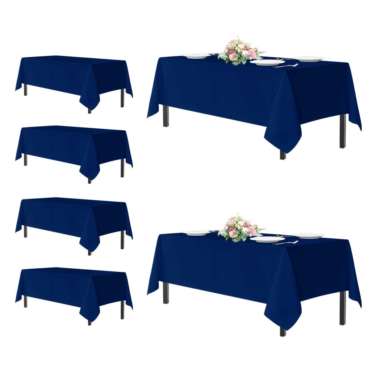 sancua 2 Pack White Table Cloth 60x102 Inch for 6 Feet Rectangle Tables