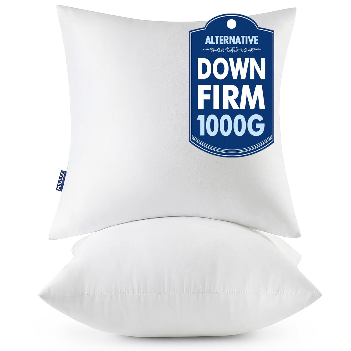 MIULEE 18x18 Throw Pillows Inserts 2 Pack, Decorative Pillows for Couch Bed