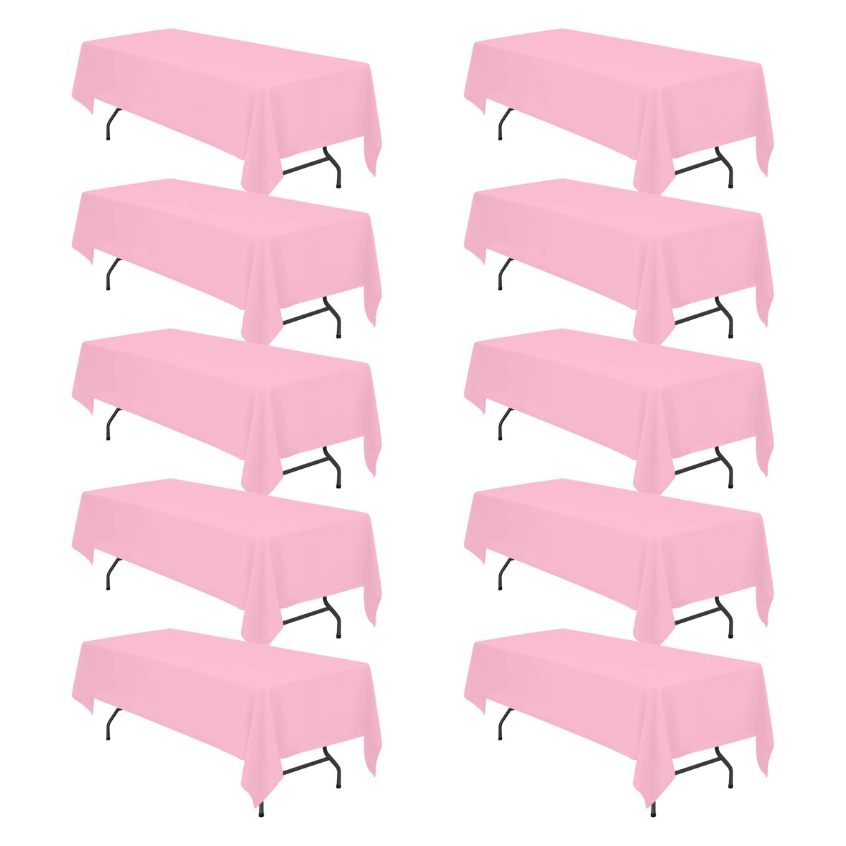 BRILLMAX 6 Pack Ivory Tablecloths 90x132 Inch for 6ft Rectangle Tables
