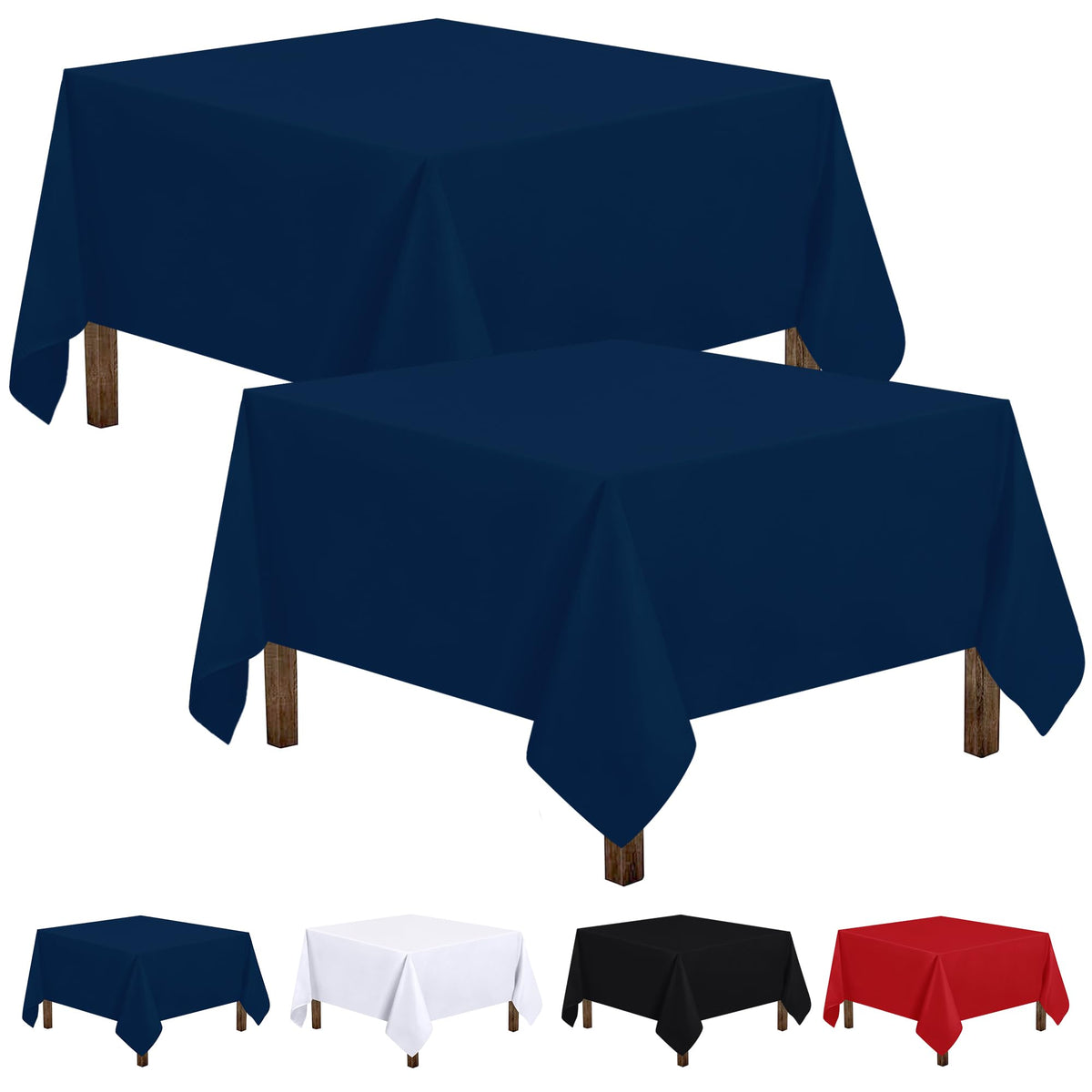 Utopia Kitchen Rectangle Table Cloth 2 Pack [60x102 Inches, White]