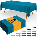 Smiry Disposable Table Cloth - 6 Pack, 54 x 108 Inch Waterproof Rectangle Tablecloths for Parties, Decorative Plastic Table Cover, Leakproof & Sturdy, White