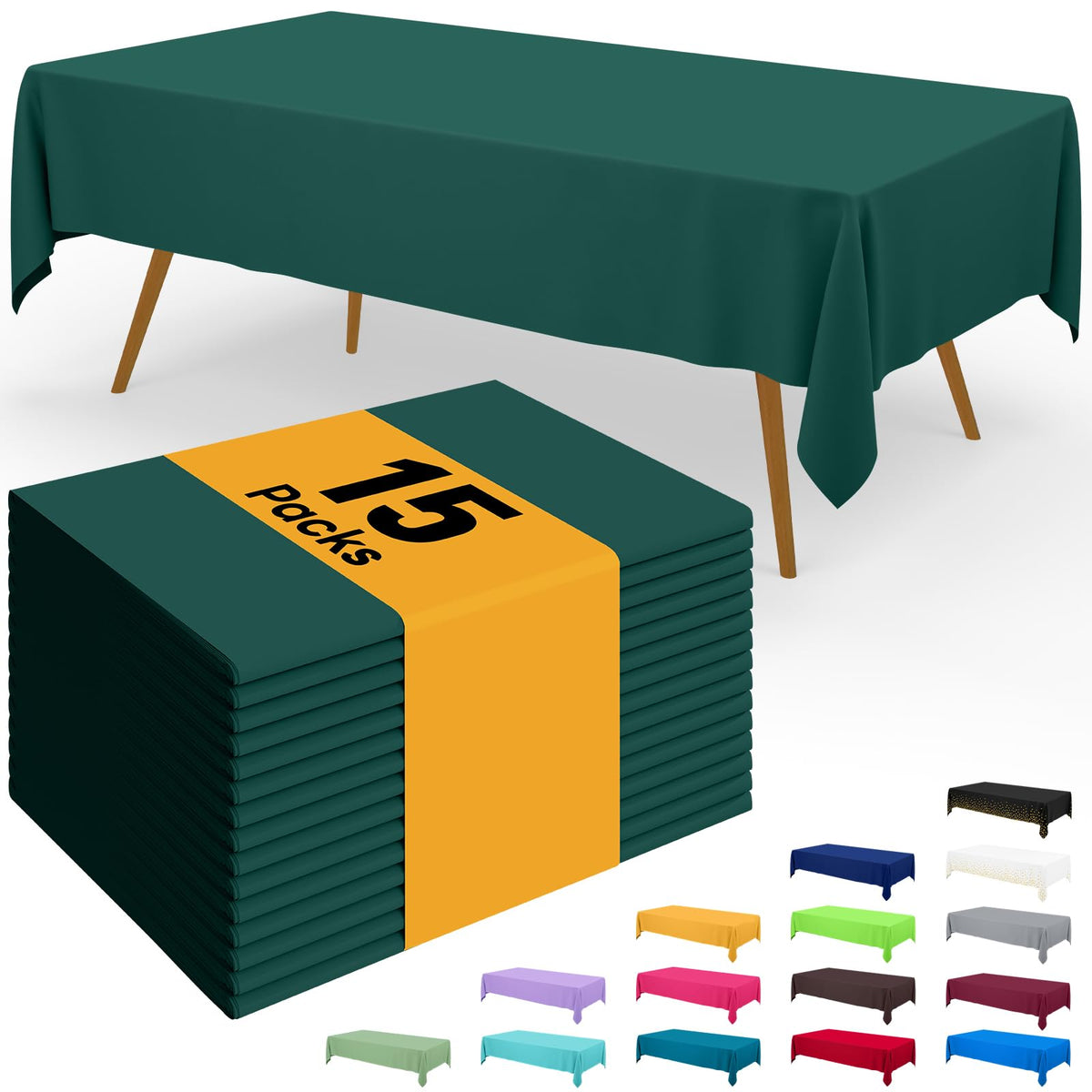 Smiry Disposable Table Cloth - 6 Pack, 54 x 108 Inch Waterproof Rectangle Tablecloths for Parties, Decorative Plastic Table Cover, Leakproof & Sturdy, White