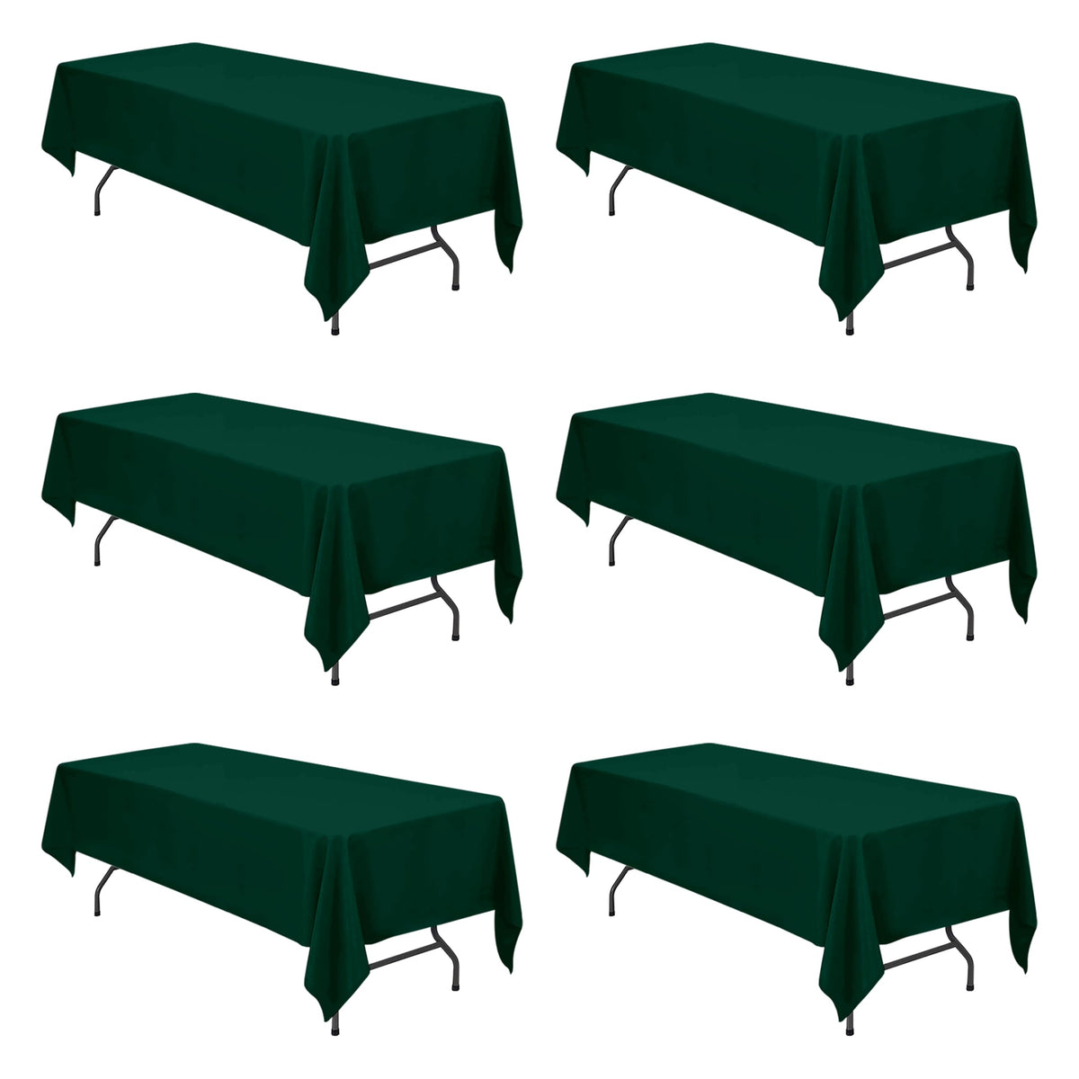 BRILLMAX 6 Pack Ivory Tablecloths 90x132 Inch for 6ft Rectangle Tables