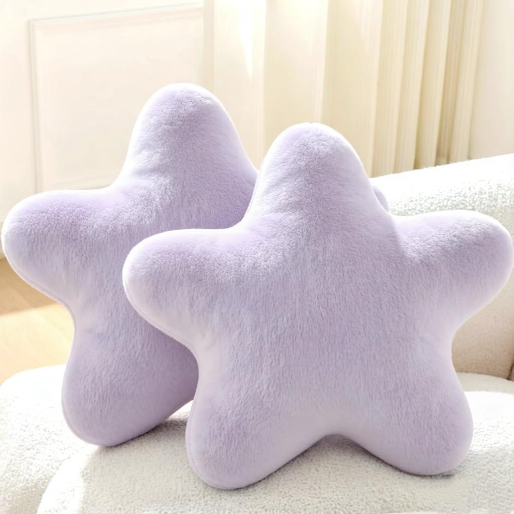 Set of 2 Star Pillow Room Decor Home Decor Throw Pillows,White 15"