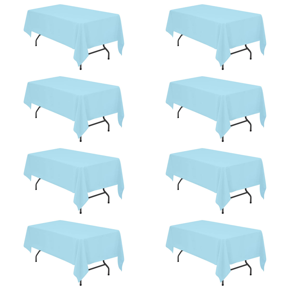 BRILLMAX 6 Pack Ivory Tablecloths 90x132 Inch for 6ft Rectangle Tables