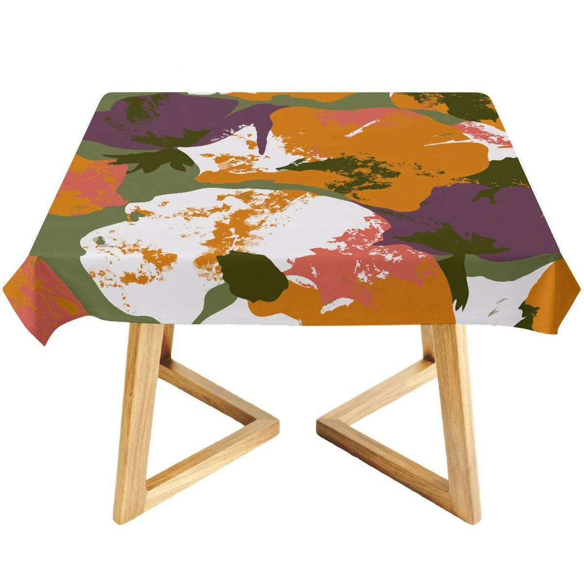domirica Square & Rectangle Tablecloth, Trendy Floral Art Pattern, Waterproof Oil-Proof Wipeable Polyester Cover, Decorative Table Cloth for Kitchen, Picnic, Camping, Wedding Indoor Outdoor Party