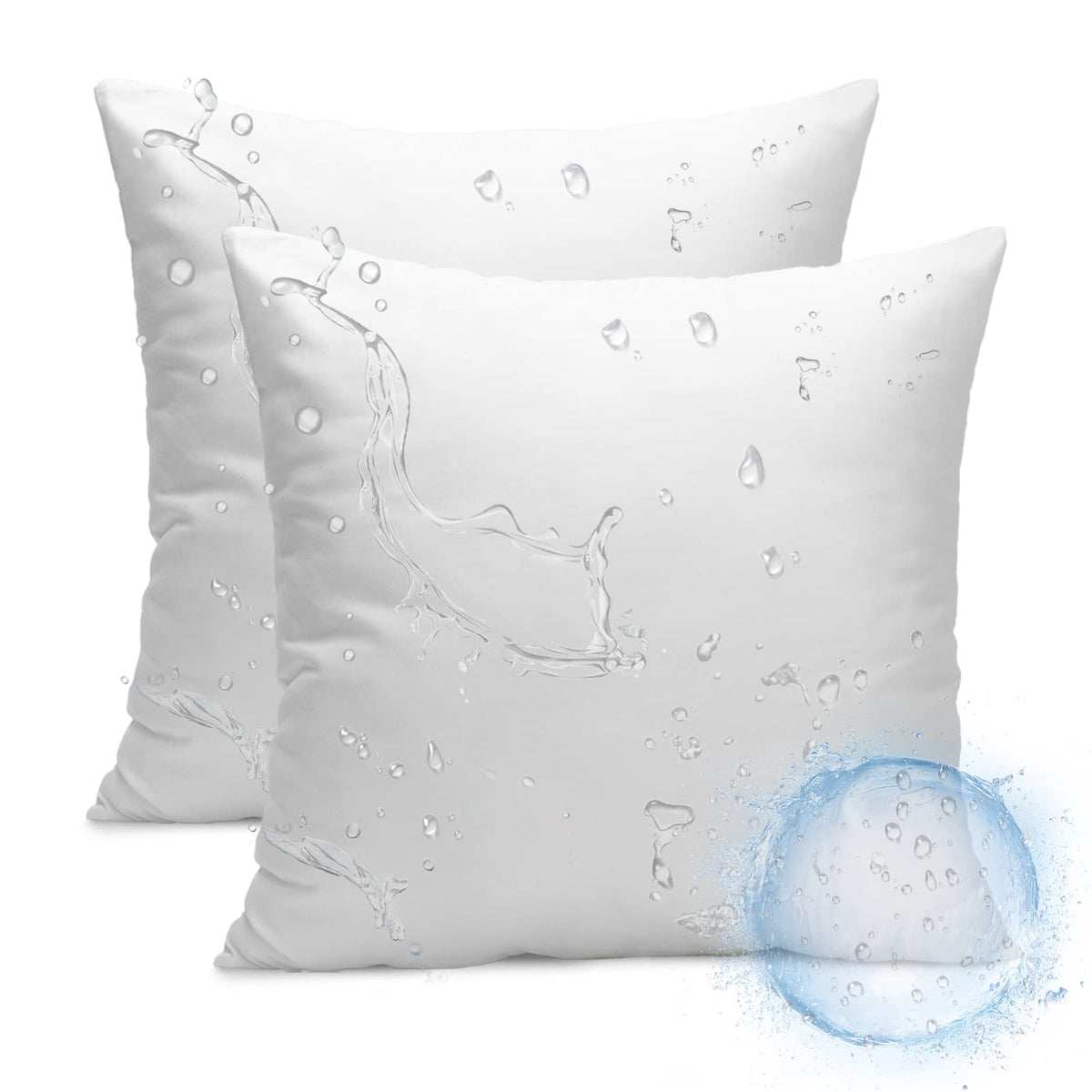 Ashler Outdoor Pillows, 18 x 18 Waterproof Pillow Inserts Set of 4