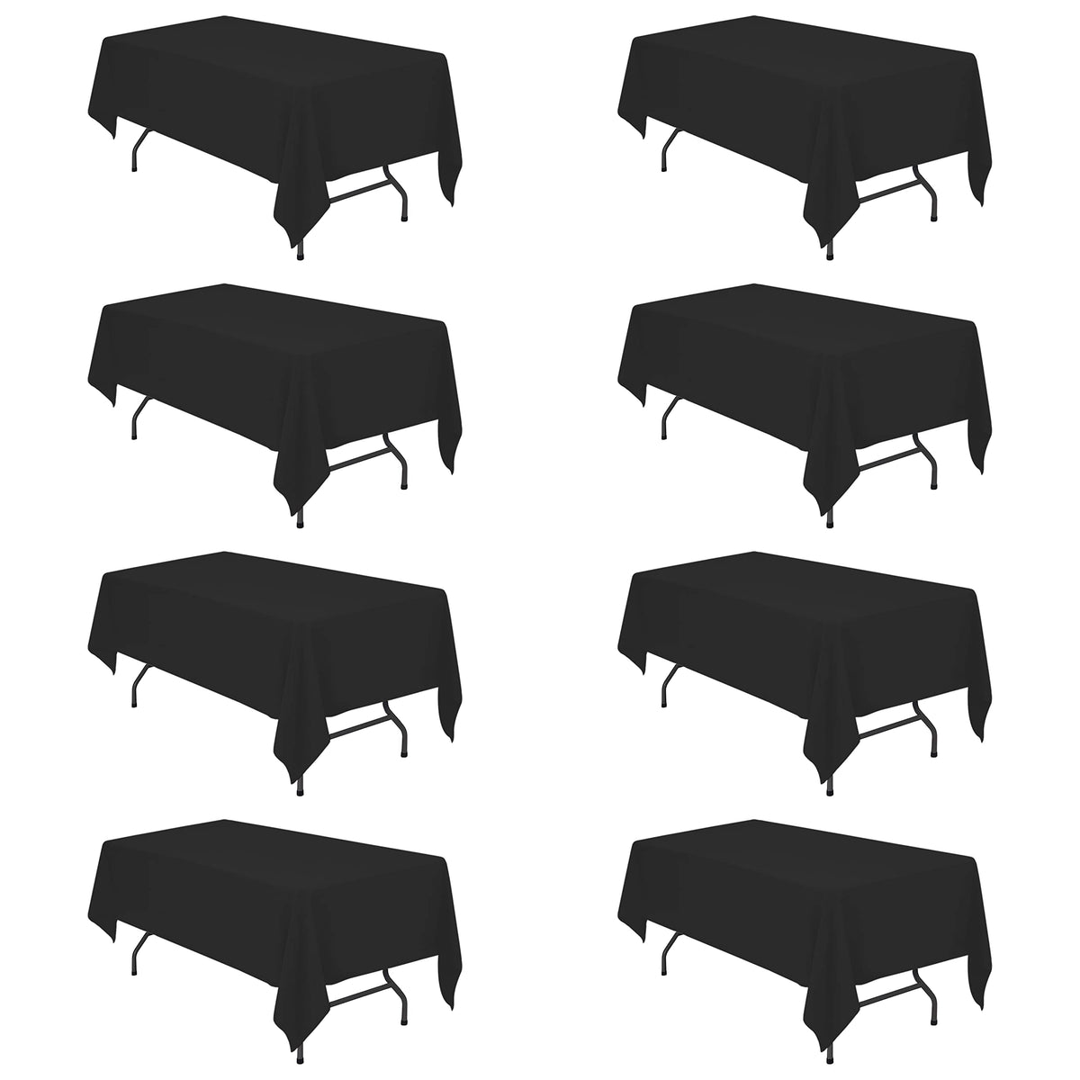 BRILLMAX 6 Pack Ivory Tablecloths 90x132 Inch for 6ft Rectangle Tables