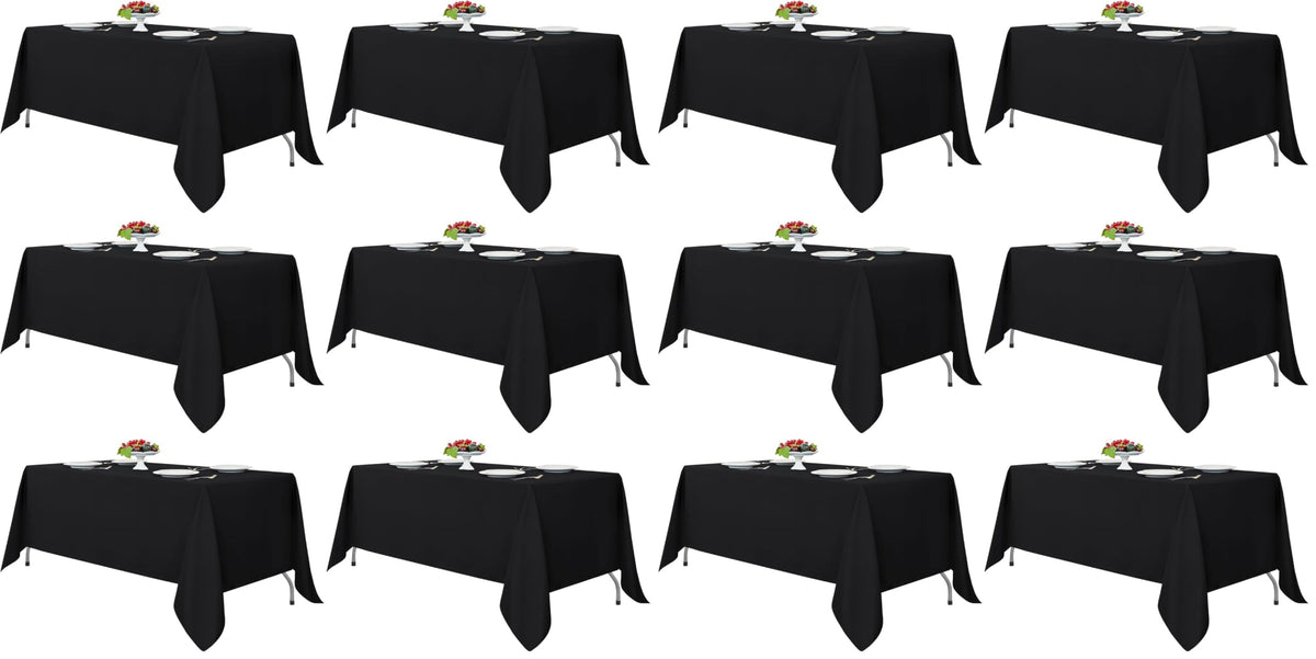 Fitable 6 Pack White Table Cloths 70x120 Inch for 6-8 Ft Rectangle Tables