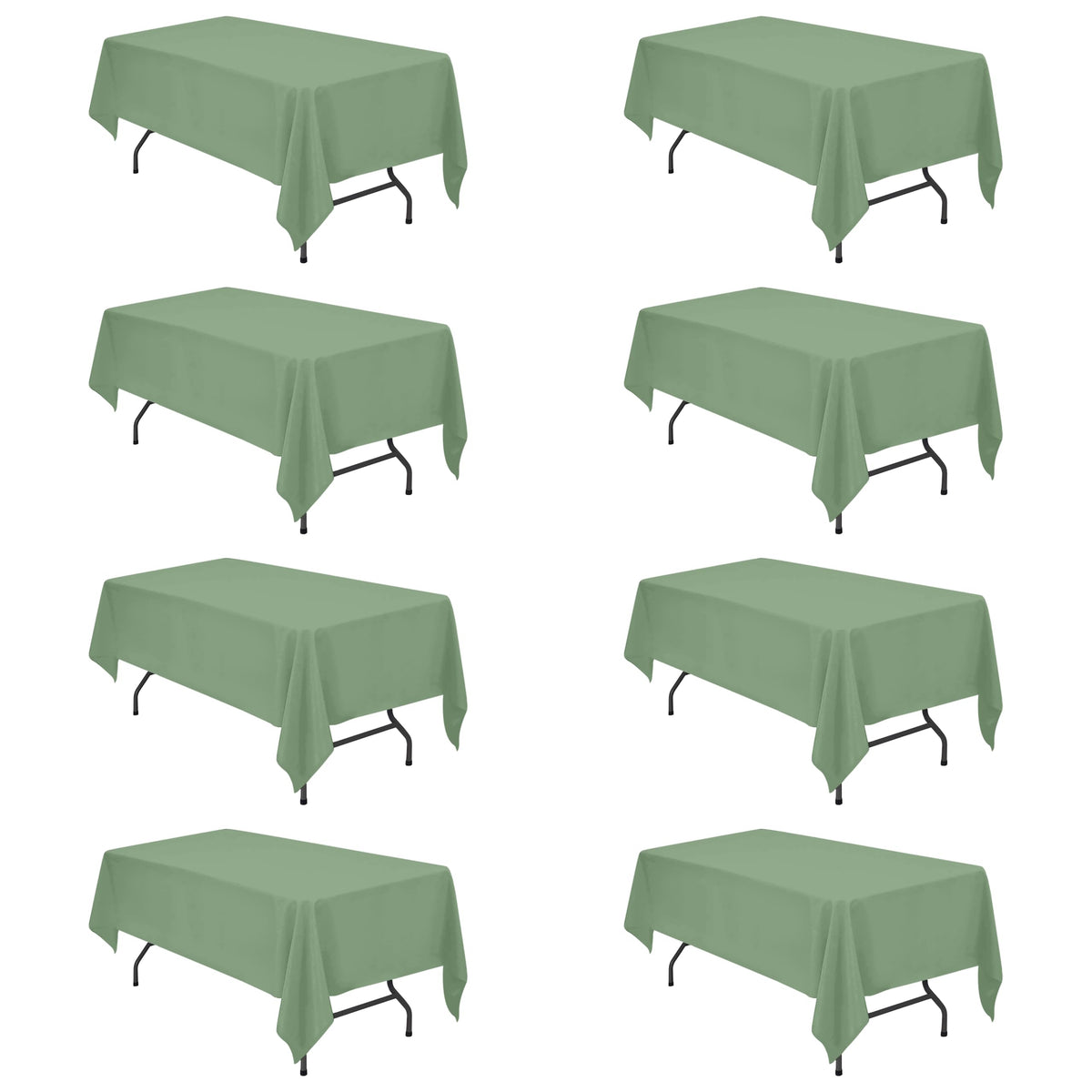 BRILLMAX 6 Pack Ivory Tablecloths 90x132 Inch for 6ft Rectangle Tables