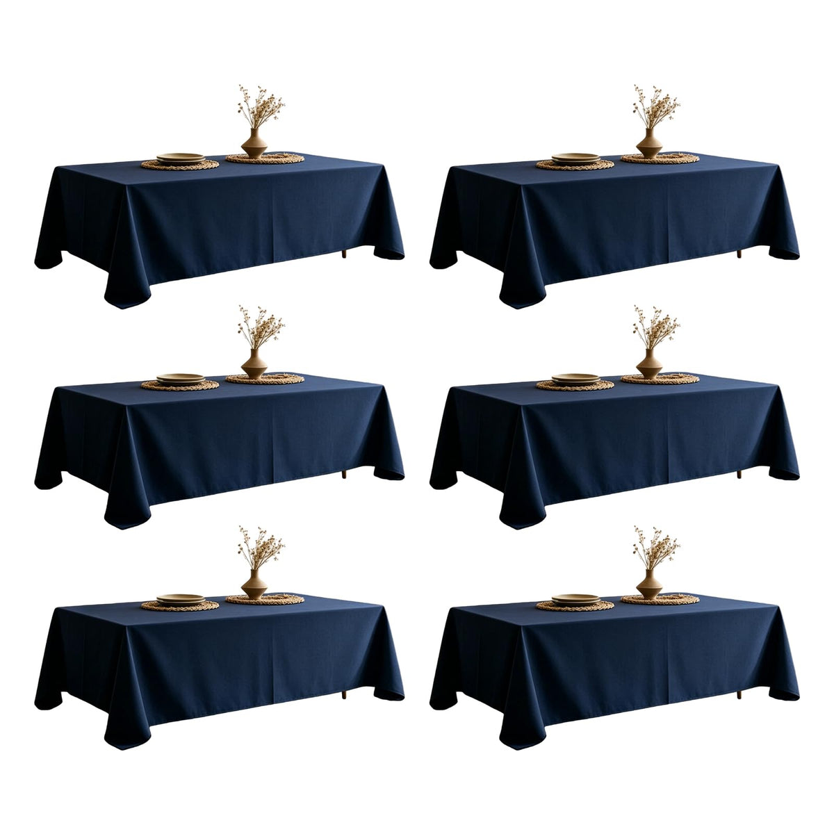 WIGENIUS 6 Pack White Table Cloth Rectangle 60X102 Inch Tablecloth Fit 6FT