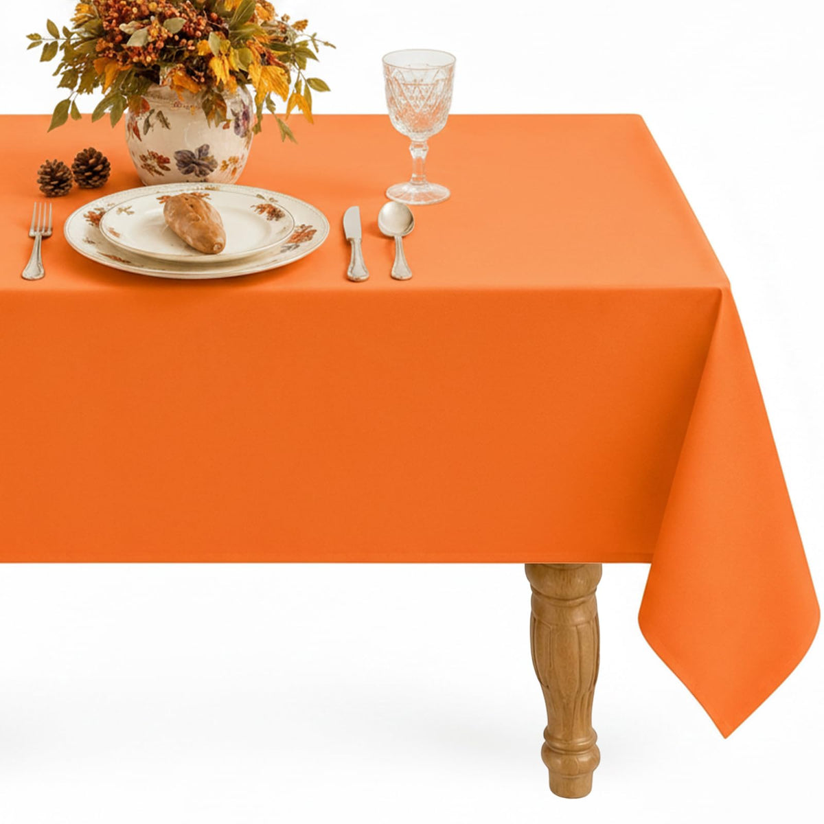Softalker Rectangle Tablecloth, Waterproof Table Cloths Wrinkle Free Fabric Washable Polyester Table Cover for Dining Party Outdoor Camping Wedding - 60 x 84 inch, Black