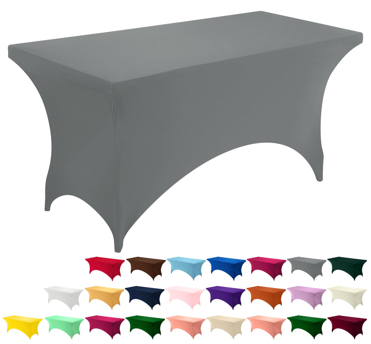 Utopia Kitchen Spandex Tablecloth 2 Pack [6FT, Black] Tight, Fitted, Washable and Wrinkle Resistant Stretch Rectangular Patio Table Cover for Event, Wedding, Banquet & Parties [72Lx30Wx30H Inch]
