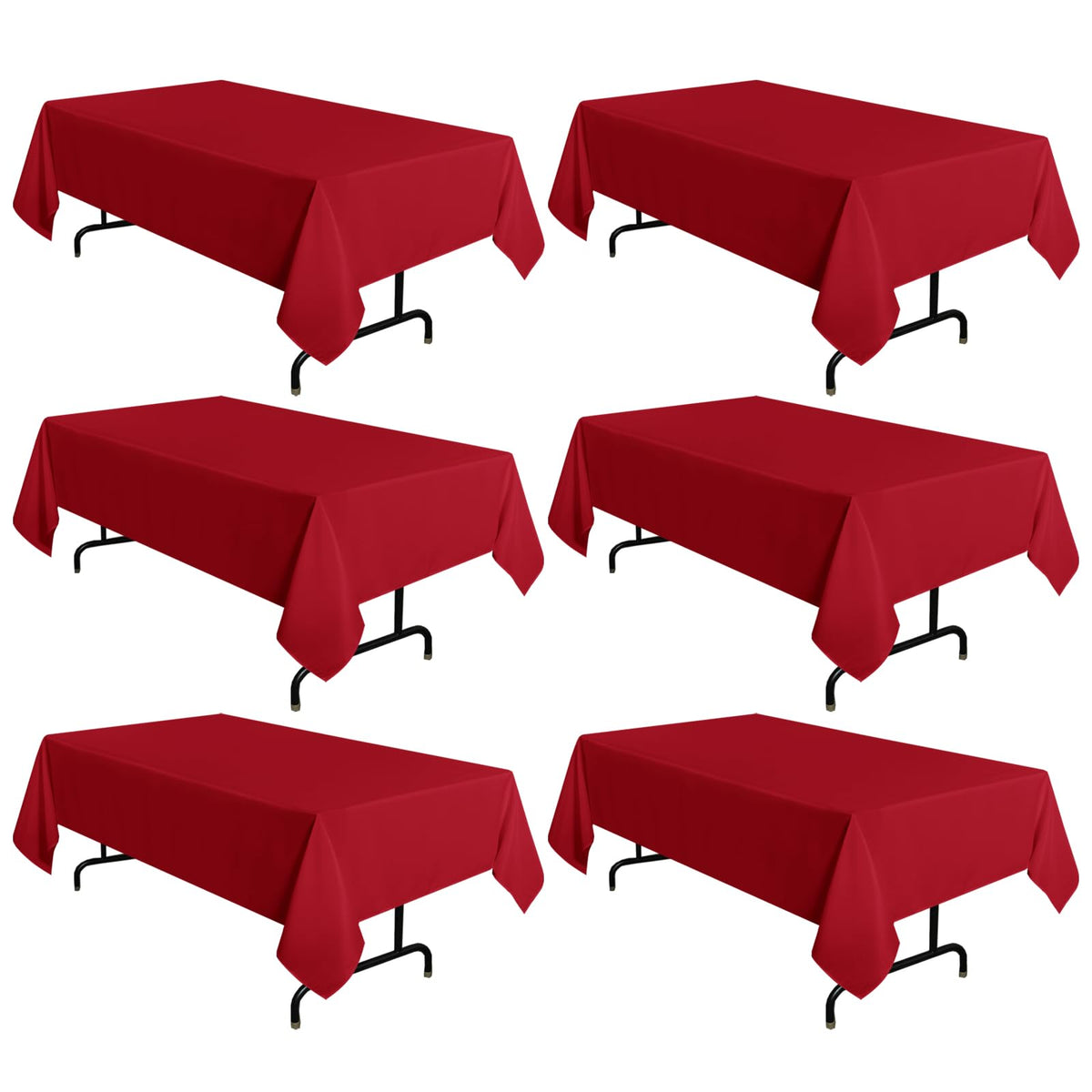 sancua 2 Pack White Table Cloth 60x102 Inch for 6 Feet Rectangle Tables