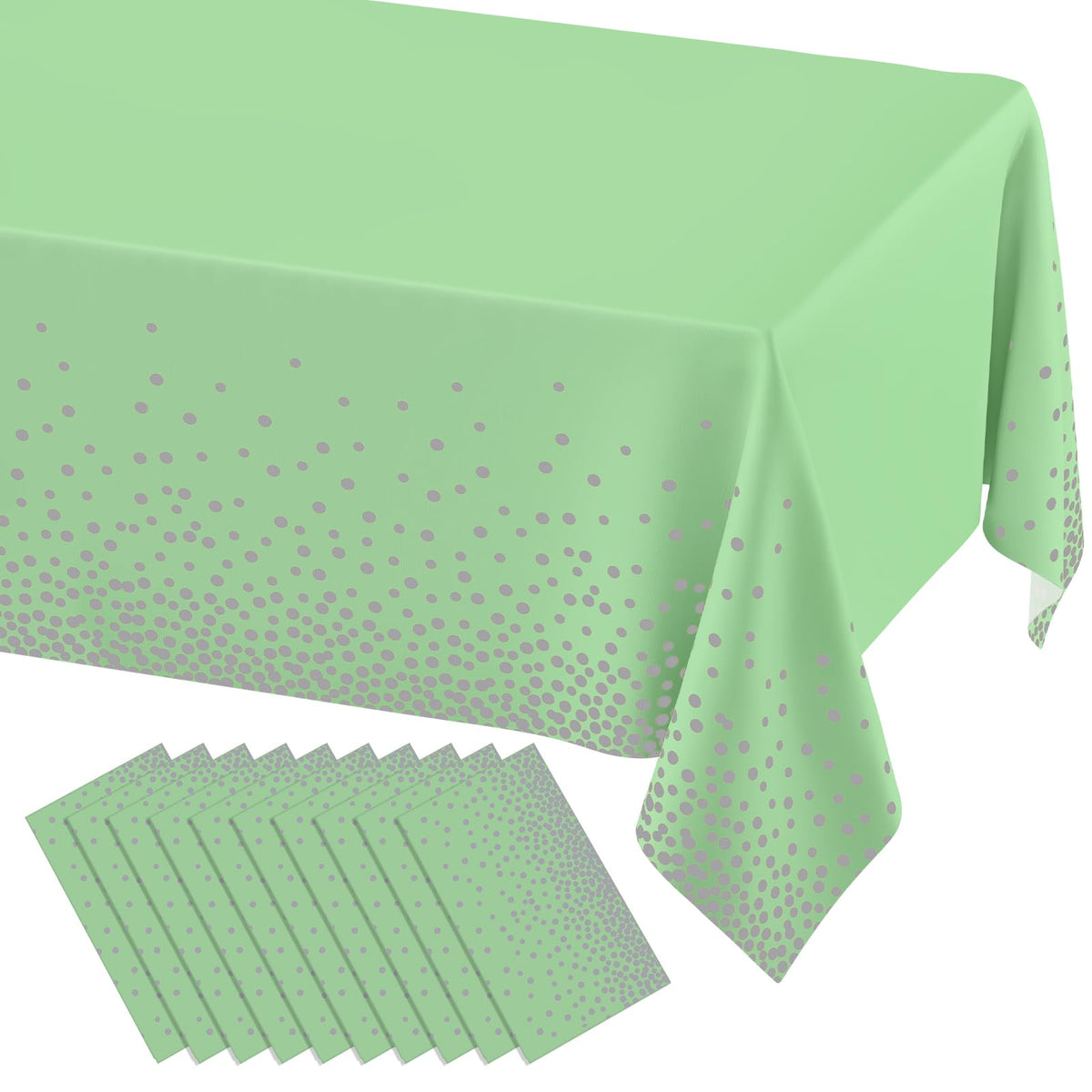 misaya 3 Packs Dot Disposable Table Cloth, 54 x 108 Inch Waterproof Plastic Tablecloth, Rectangle Gold Dots in White Table Covers for Picnic, Birthday, Party and Back to School