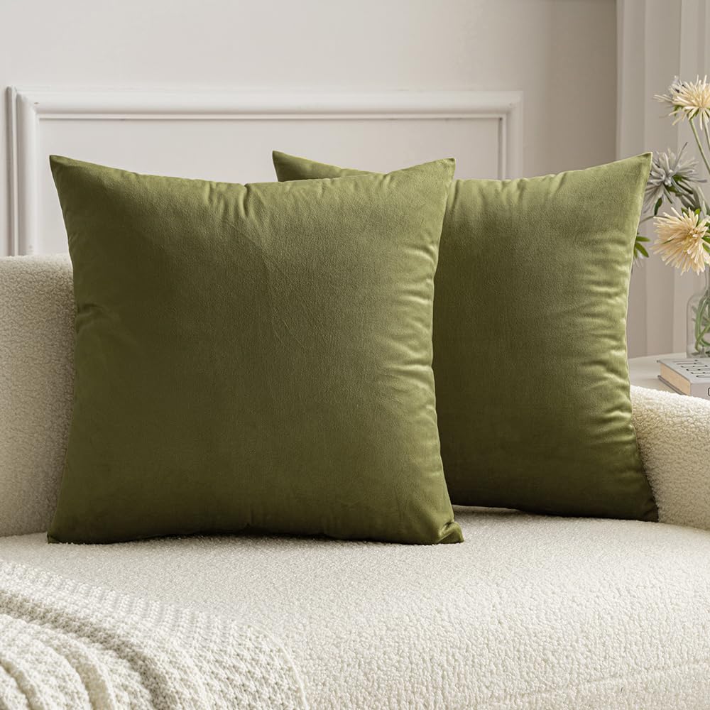 MIULEE Velvet Throw Pillow Covers 18x18 Inch Pack of 2 Dark Blue
