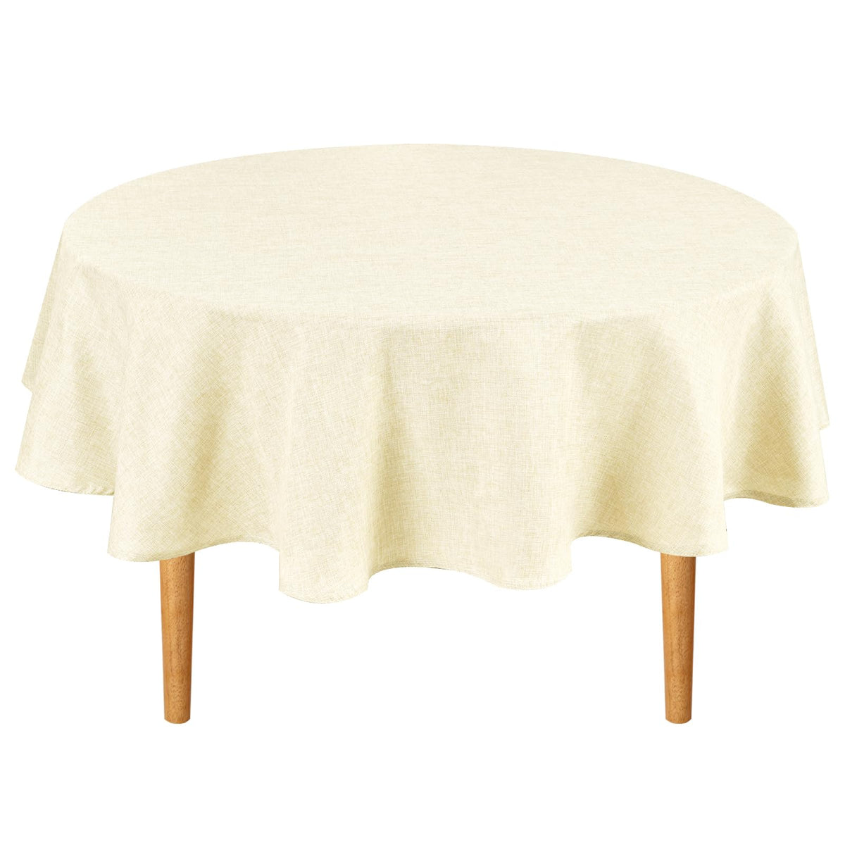 Hiasan Beige Faux Linen Rectangle Tablecloth 54 x 80 Inch for Dining Room