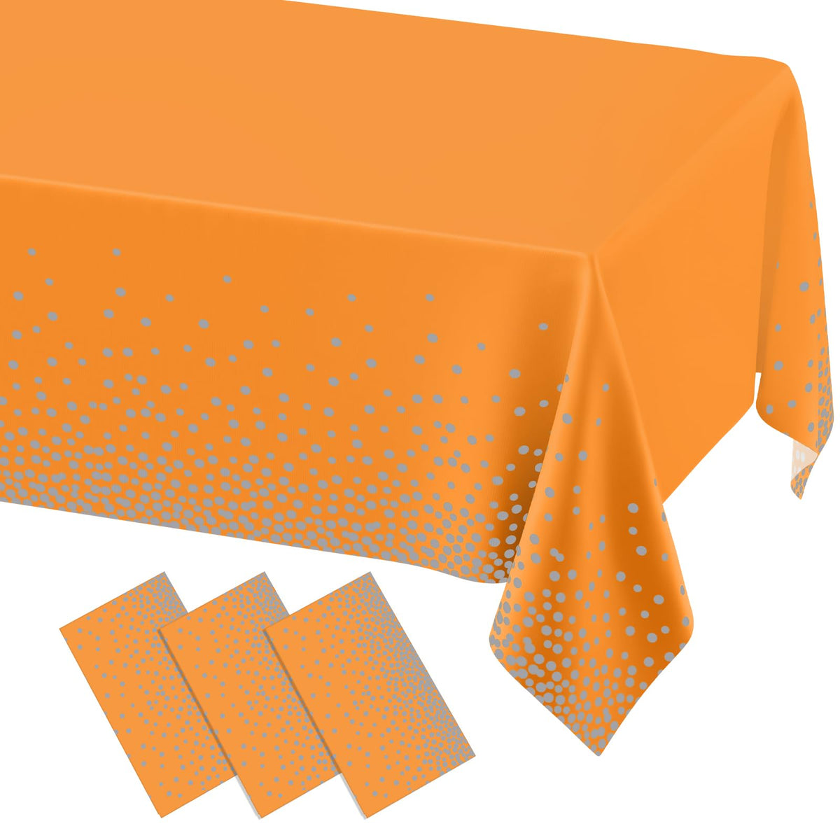 misaya 3 Packs Dot Disposable Table Cloth, 54 x 108 Inch Waterproof Plastic Tablecloth, Rectangle Gold Dots in White Table Covers for Picnic, Birthday, Party and Back to School