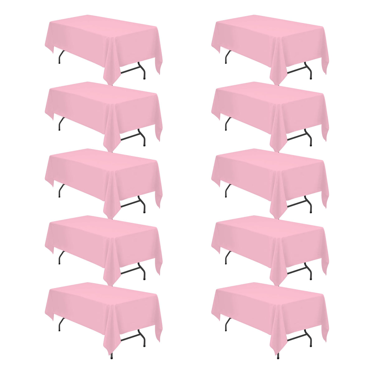BRILLMAX 6 Pack Ivory Tablecloths 90x132 Inch for 6ft Rectangle Tables