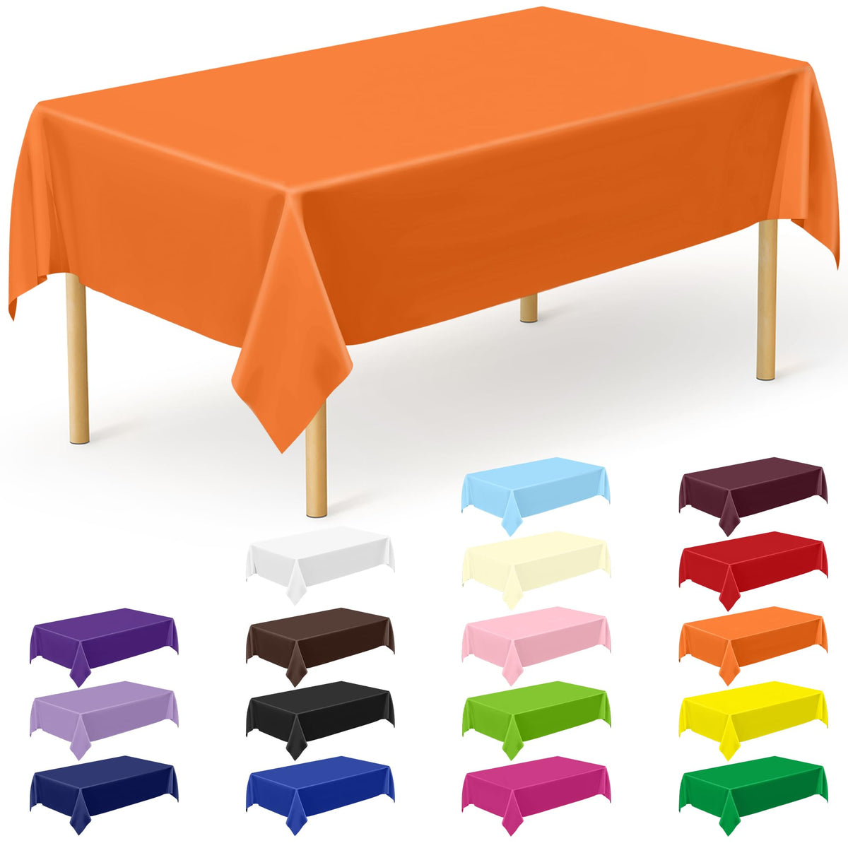 QZYL 4 Packs White Plastic Tablecloth, Large Sturdy Disposable Table Cloth