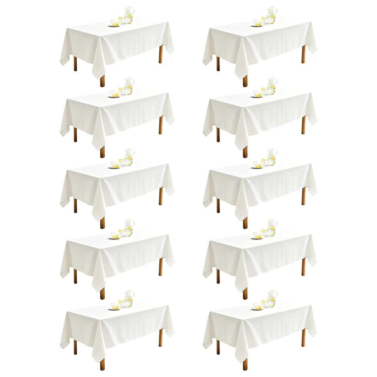 WIGENIUS 6 Pack White Table Cloth Rectangle 60X102 Inch Tablecloth Fit 6FT