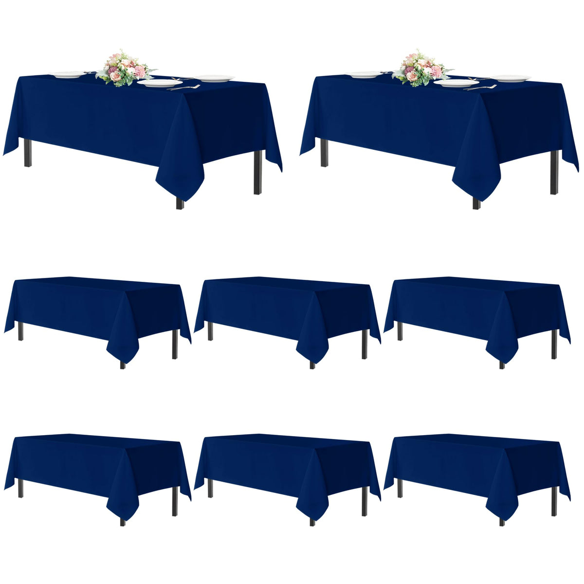 sancua 2 Pack White Table Cloth 60x102 Inch for 6 Feet Rectangle Tables
