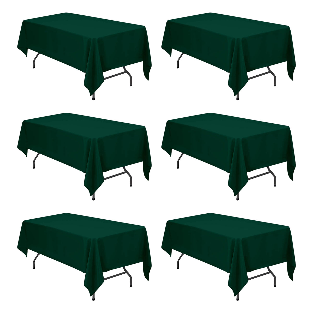 BRILLMAX 6 Pack Ivory Tablecloths 90x132 Inch for 6ft Rectangle Tables