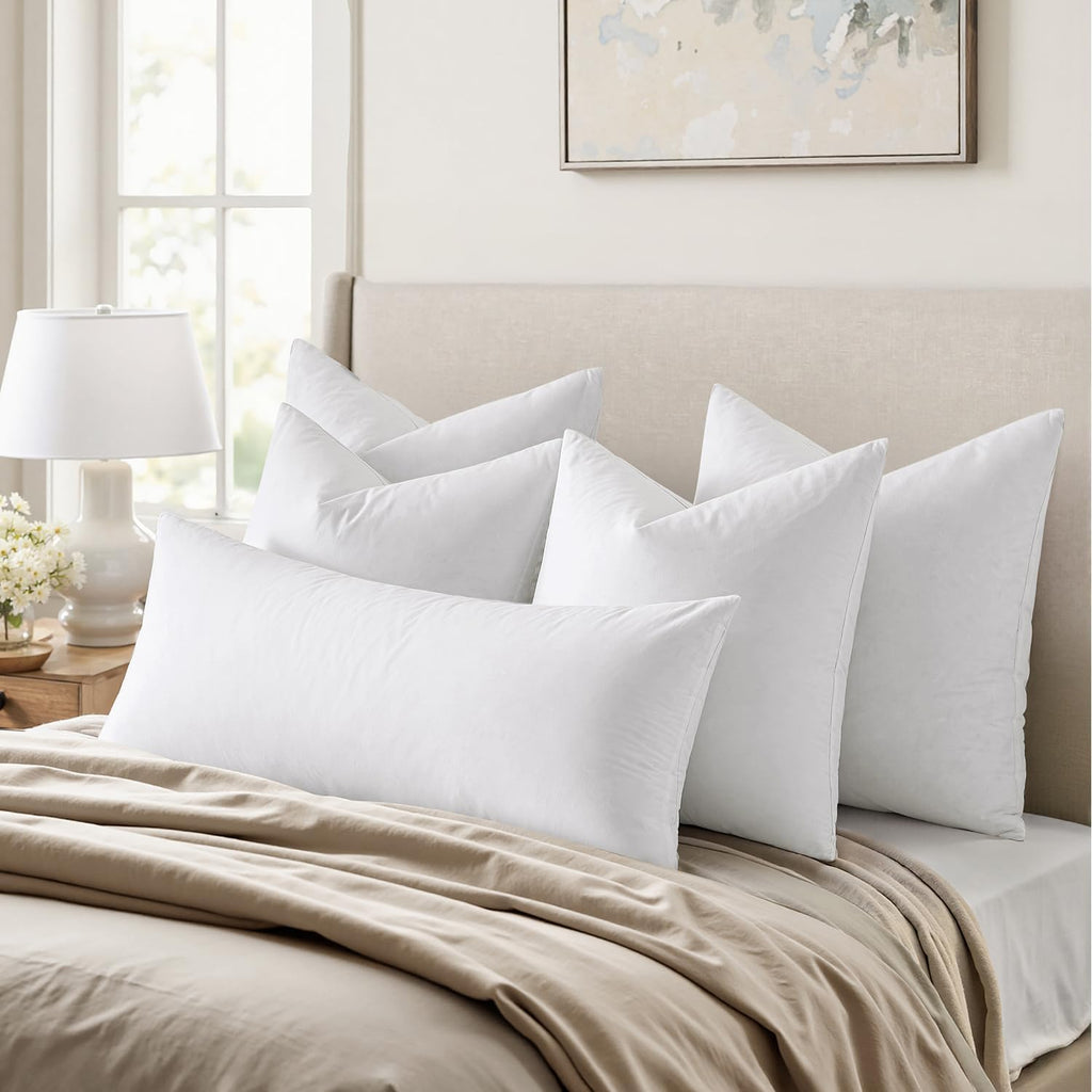 MIULEE 22x22 Pillow Inserts, Set of 2 Feather Down Throw Pillows