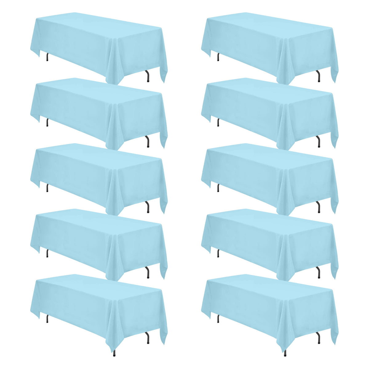 BRILLMAX 6 Pack Ivory Tablecloths 90x132 Inch for 6ft Rectangle Tables