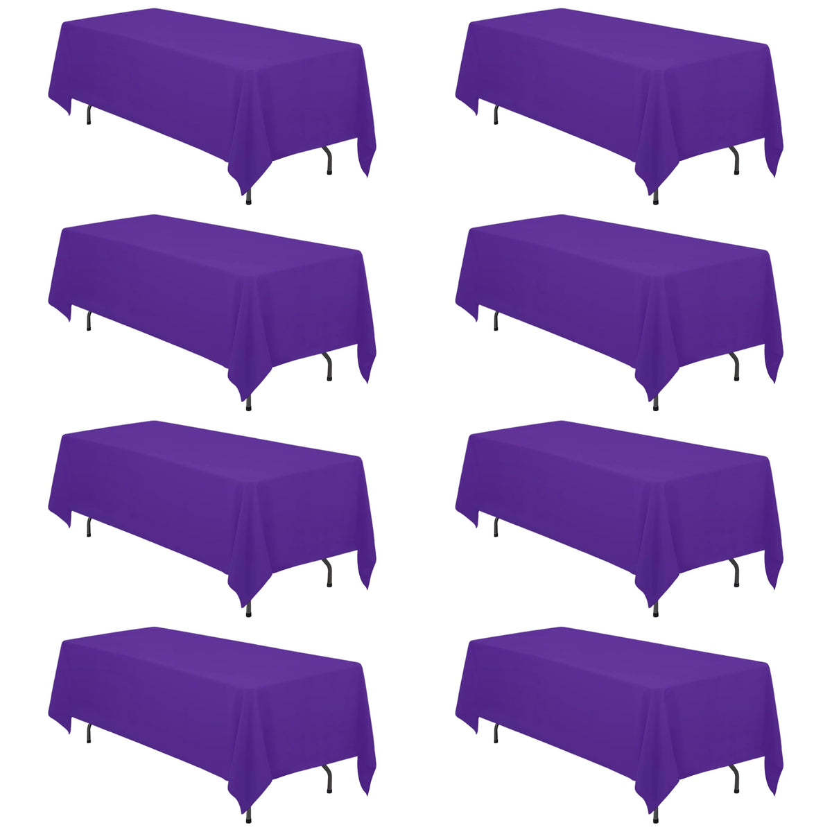 BRILLMAX 6 Pack Ivory Tablecloths 90x132 Inch for 6ft Rectangle Tables