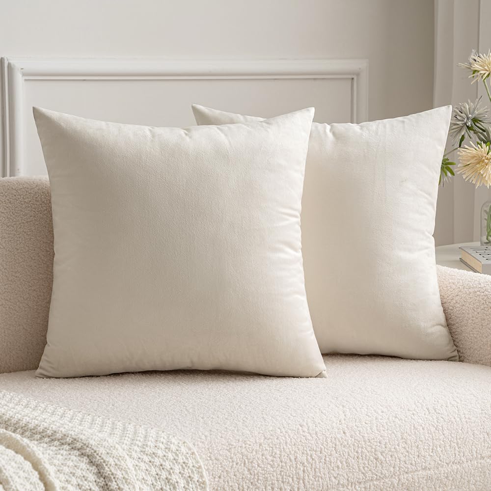 MIULEE Velvet Throw Pillow Covers 18x18 Inch Pack of 2 Dark Blue