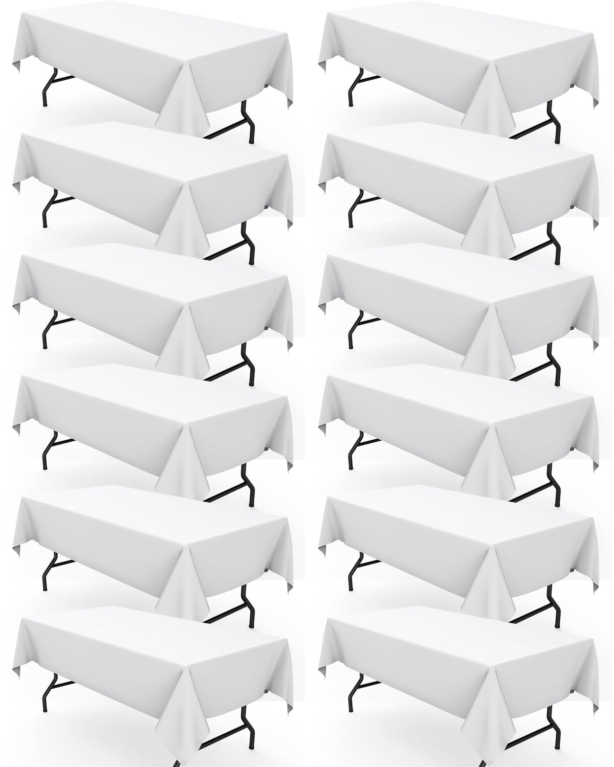 Pureegg Polyester Tablecloth 60" x 102" Reusable Washable 2 Pack White