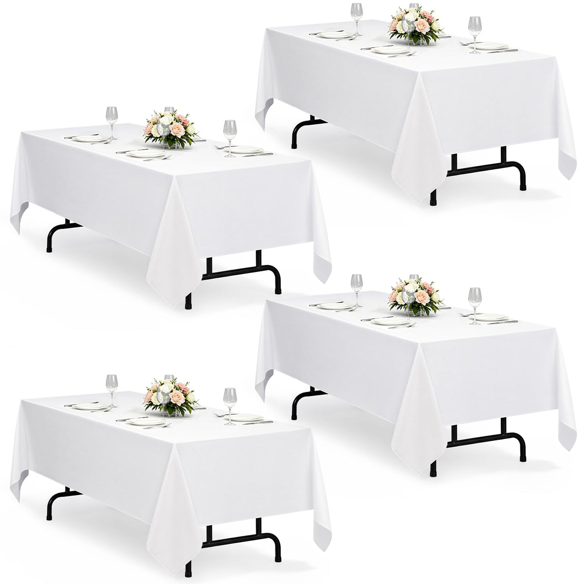 Decorelia Sage Green Linen Textured Tablecloth Rectangular 52 x70 Inch