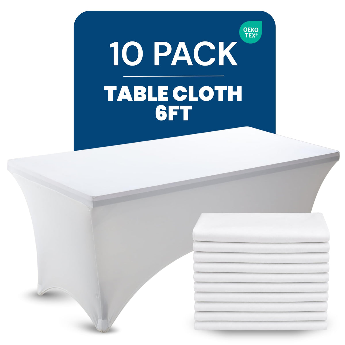 Utopia Kitchen Spandex Tablecloth 2 Pack [6FT, Black] Tight, Fitted, Washable and Wrinkle Resistant Stretch Rectangular Patio Table Cover for Event, Wedding, Banquet & Parties [72Lx30Wx30H Inch]