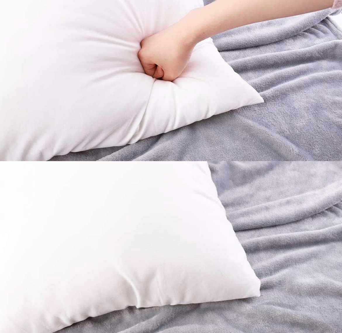 QUBA LINEN 18 x 18 Throw Pillow Insert - Pack of 4 White, Down Alternative Pillow Inserts for Decorative Pillow Covers, Throw Pillows for Bed, Couch Pillows for Living Room (18" x 18" (Pack of 4))