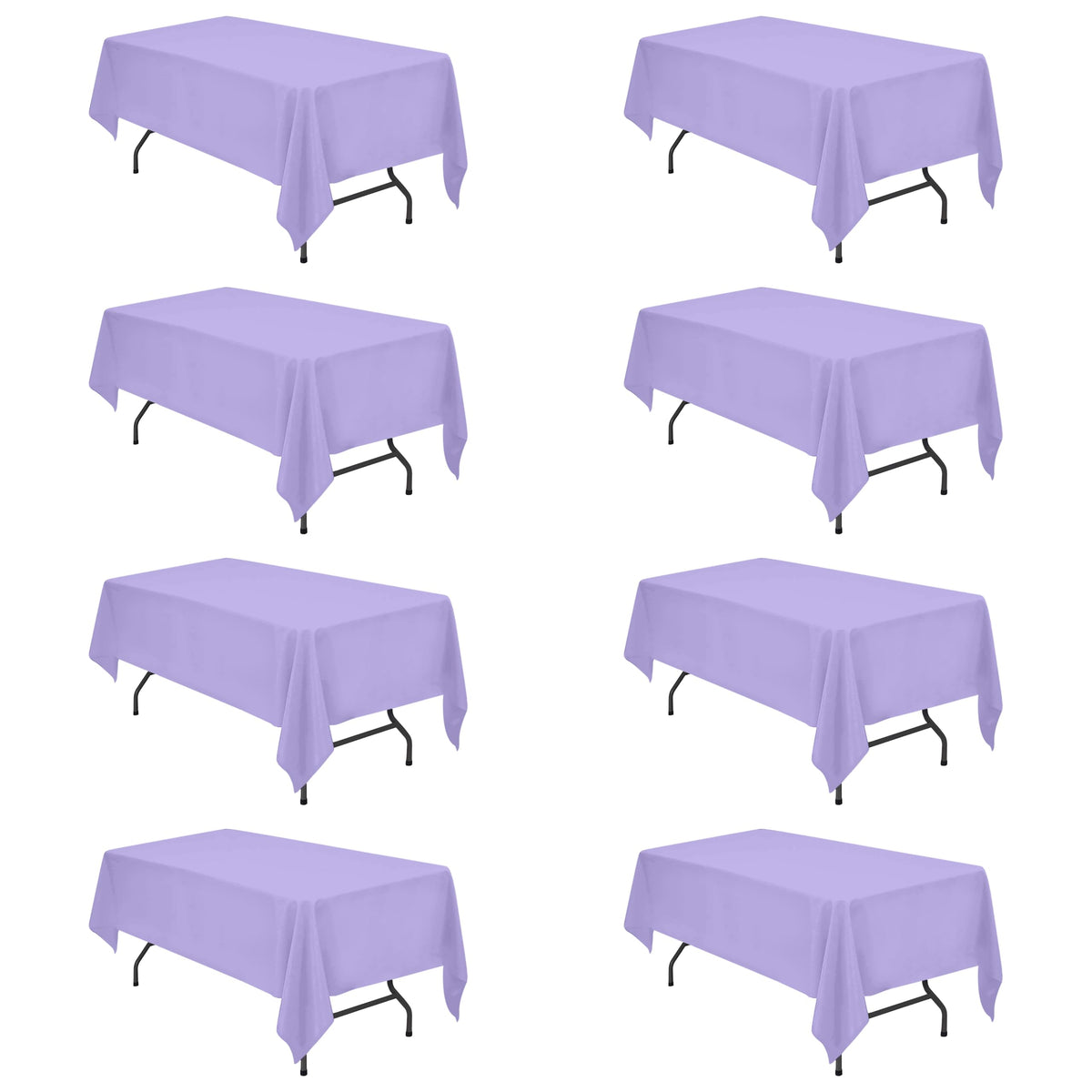 BRILLMAX 6 Pack Ivory Tablecloths 90x132 Inch for 6ft Rectangle Tables